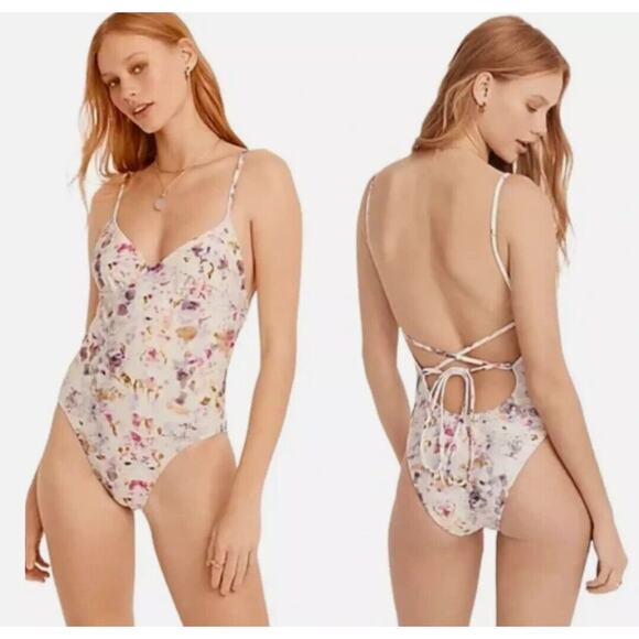 Flora Obscura X J.Crew Strappy-Back One-Piece Swimsuit Floral Size 24 - Picture 3 of 8